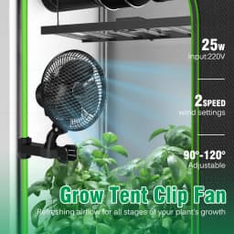 Plant Tent Cooling Clip-On Fan 25W Two-Speed Adjustable Shaking Head Suitable for Tents Household Cooling Fan