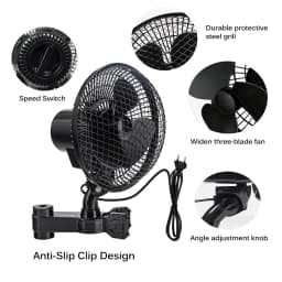Plant Tent Cooling Clip-On Fan 25W Two-Speed Adjustable Shaking Head Suitable for Tents Household Cooling Fan