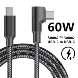 60W Elbow USB C Type C Fast Charging Cable for iPhone 17 16 15 Pro Max Samsung S25 S24 Xiaomi Redmi POCO OnePlus Oppo Vivo
