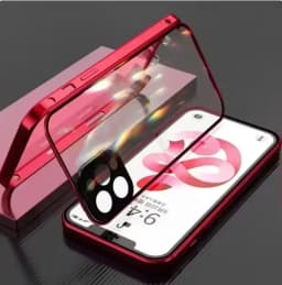 Metal Magnetic Double-Sided Buckle Glass Case For iPhone 16 15 14 13 12 Pro Max Plus 360° Full Cover Protection Shockproof Cover