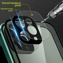 Metal Magnetic Double-Sided Buckle Glass Case For iPhone 16 15 14 13 12 Pro Max Plus 360° Full Cover Protection Shockproof Cover