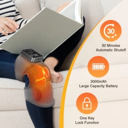 Electric Knee Massager with 3 Levels of Vibration And 5 Levels of Hot Compression Heated Leg Joint Muscle Relaxing Knee Pad