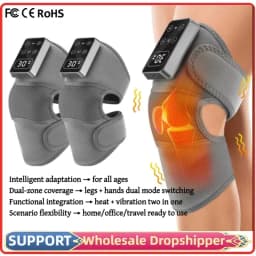 Electric Knee Massager with 3 Levels of Vibration And 5 Levels of Hot Compression Heated Leg Joint Muscle Relaxing Knee Pad