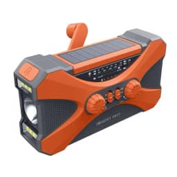 12000mAh Emergency Weather Radio with 2 Solar Panels Hand Crank Radio AM/FM/NOAA Weather Radio Reading Lamp for Outdoor Survival