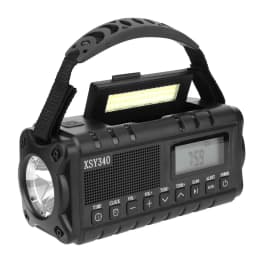 12000mAh Emergency Weather Radio with 2 Solar Panels Hand Crank Radio AM/FM/NOAA Weather Radio Reading Lamp for Outdoor Survival