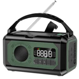 12000mAh Emergency Weather Radio with 2 Solar Panels Hand Crank Radio AM/FM/NOAA Weather Radio Reading Lamp for Outdoor Survival