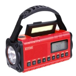12000mAh Emergency Weather Radio with 2 Solar Panels Hand Crank Radio AM/FM/NOAA Weather Radio Reading Lamp for Outdoor Survival
