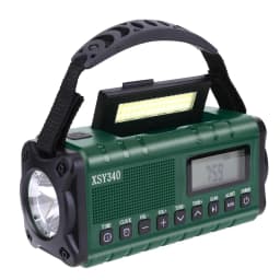 12000mAh Emergency Weather Radio with 2 Solar Panels Hand Crank Radio AM/FM/NOAA Weather Radio Reading Lamp for Outdoor Survival