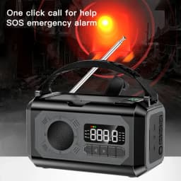 12000mAh Emergency Weather Radio with 2 Solar Panels Hand Crank Radio AM/FM/NOAA Weather Radio Reading Lamp for Outdoor Survival