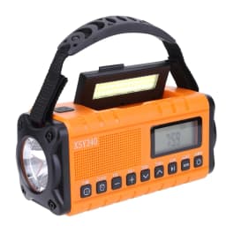 12000mAh Emergency Weather Radio with 2 Solar Panels Hand Crank Radio AM/FM/NOAA Weather Radio Reading Lamp for Outdoor Survival