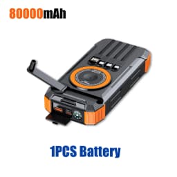 2026 NEW Solar Power Bank 80000mAh 22.5W Magnetic Wireless Powerbank Hand Crank with Cable Portable Charger for Outdoor Camping