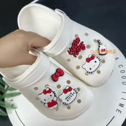 6-50PCS Hello, KT Cat! Shoe Charms For Sandals,Shoe Decoration Accessories Shoe Pins Great Gift For Men Wom