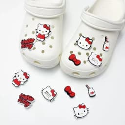 6-50PCS Hello, KT Cat! Shoe Charms For Sandals,Shoe Decoration Accessories Shoe Pins Great Gift For Men Wom