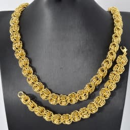 1 Set Thick Italian Gold Plated Necklace Bracelet Set Linking Cuban Necklace for Female Male Hip Hop Rock Party Jewelry Set Gift