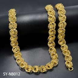 1 Set Thick Italian Gold Plated Necklace Bracelet Set Linking Cuban Necklace for Female Male Hip Hop Rock Party Jewelry Set Gift