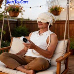 JianYouCare Portable Head and Eye Integrated Airbag Massager Rechargeable Hot Compression Scalp Massage Relieve Brain Fatigue