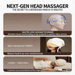 JianYouCare Portable Head and Eye Integrated Airbag Massager Rechargeable Hot Compression Scalp Massage Relieve Brain Fatigue