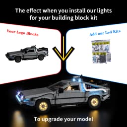 Kyglaring LED Light Kit Suitable for Lego Back to the Future Time Machine 10300 Building Block Decorative Lamp Not Include Model