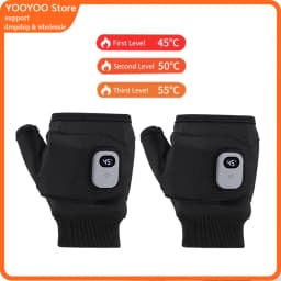 Rechargeable 3 Levels Heating Hand Warmer Thermal Gloves Electric Heated Gloves Winter Warm Outdoor Riding Skiing Mitten