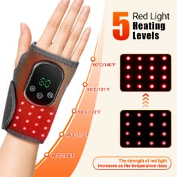 660nm Infrared Wrist Massager Red Light Heating Vibration Massage Wrap Brace Electric Wristband Pad for Hand Joint Support Relax