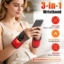 660nm Infrared Wrist Massager Red Light Heating Vibration Massage Wrap Brace Electric Wristband Pad for Hand Joint Support Relax
