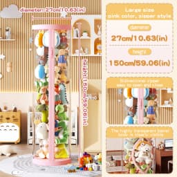 Transparent Plush Doll Storage Box Children's Toy Organizer Toy Organization Kid DIY Zipper Bins for Christmas & Halloween Decor