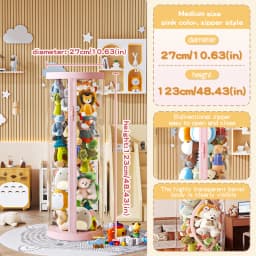 Transparent Plush Doll Storage Box Children's Toy Organizer Toy Organization Kid DIY Zipper Bins for Christmas & Halloween Decor