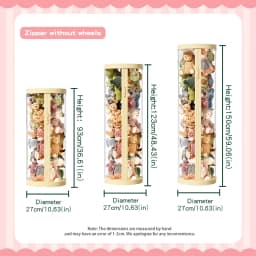Transparent Plush Doll Storage Box Children's Toy Organizer Toy Organization Kid DIY Zipper Bins for Christmas & Halloween Decor