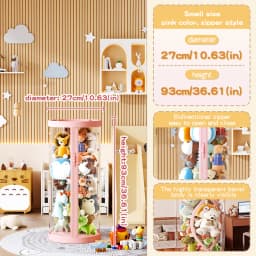 Transparent Plush Doll Storage Box Children's Toy Organizer Toy Organization Kid DIY Zipper Bins for Christmas & Halloween Decor