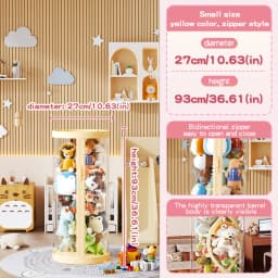 Transparent Plush Doll Storage Box Children's Toy Organizer Toy Organization Kid DIY Zipper Bins for Christmas & Halloween Decor