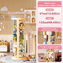 Transparent Plush Doll Storage Box Children's Toy Organizer Toy Organization Kid DIY Zipper Bins for Christmas & Halloween Decor
