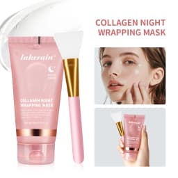 4pcs/set Collagen Jelly Cream Peel-Off Mask Salmon Collagen essence Collagen Overnight Facial Mask Wrapping Firming Moisturizing