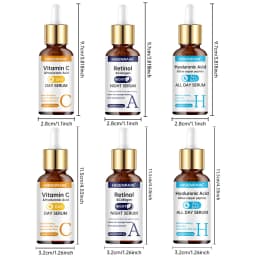HISENRAIN Vitamin C + Retinol + Hyaluronic Acid Serum Duo | Anti-Aging Brightening & Hydration Combo | For All Skin Type.
