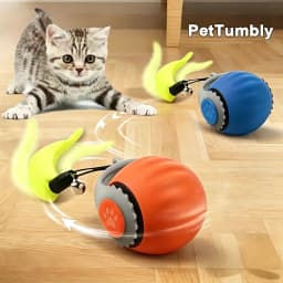 Interactive Cat Toy Ball Automatic Rolling Pet Toy USB Rechargeable Jumping Ball with Wagging Tail Smart Suitable For Cats Puppy