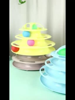3/4 Levels Cats Toy Tower Tracks Cat Toys Interactive Cat Intelligence Training Amusement Plate Tower Pet Products Cat Tunnel