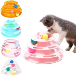3/4 Levels Cats Toy Tower Tracks Cat Toys Interactive Cat Intelligence Training Amusement Plate Tower Pet Products Cat Tunnel