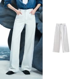 TOYOUTH Women Denim Jeans 2025 Spring New Acetate Wide Leg Mid Low Waist Slim Fit Straight Wide Leg Pants