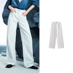 TOYOUTH Women Denim Jeans 2025 Spring New Acetate Wide Leg Mid Low Waist Slim Fit Straight Wide Leg Pants