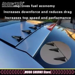 10Pcs Rear Roof Shark Fins Spoiler Wing Kit Universal Car Roof Spoiler Bumper Spoiler Shark Fin Diffuser Vortex Generator