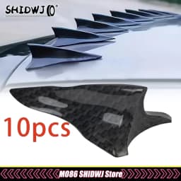 10Pcs Rear Roof Shark Fins Spoiler Wing Kit Universal Car Roof Spoiler Bumper Spoiler Shark Fin Diffuser Vortex Generator