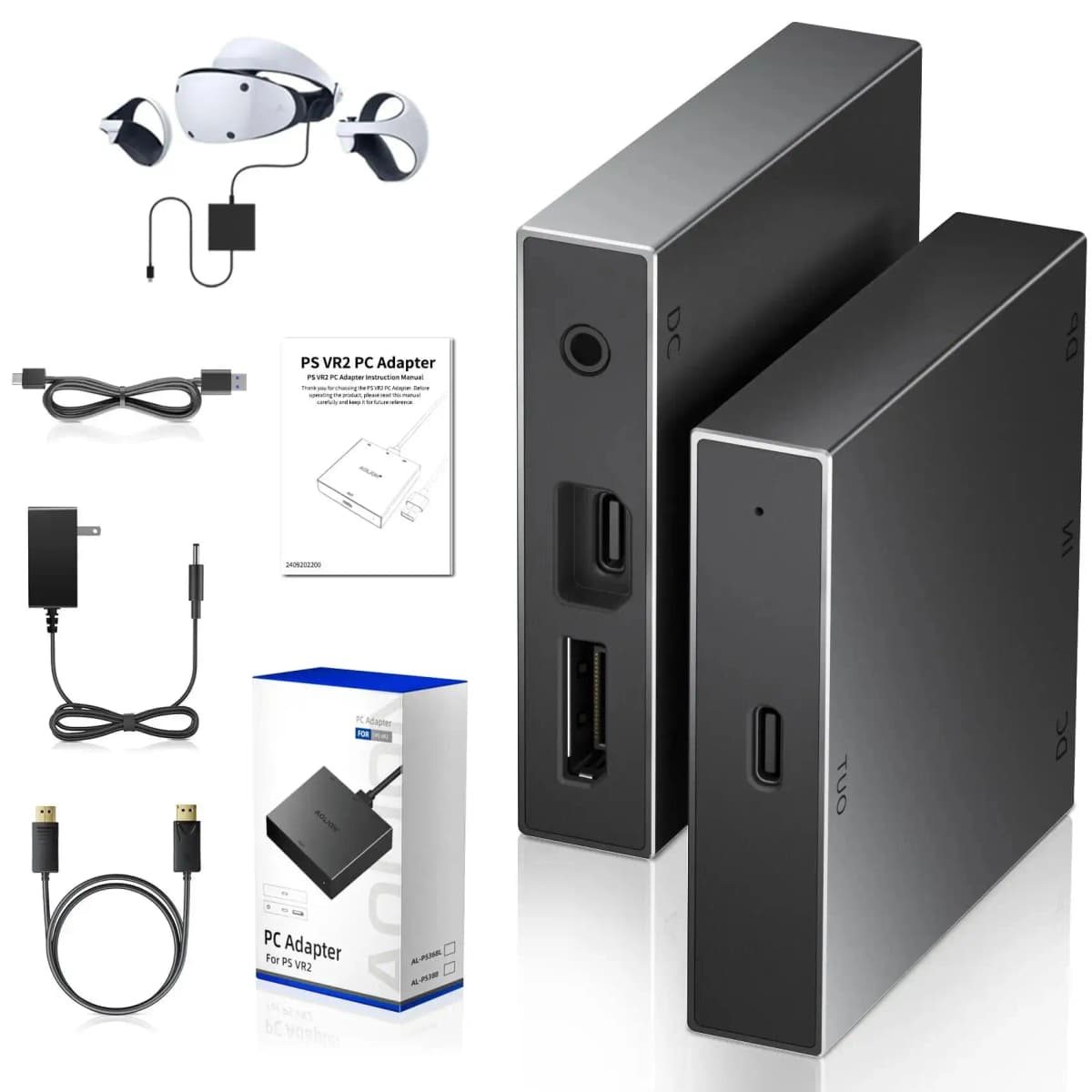 AOLION PS5 VR2 PC Converter Adapter Kit - Virtual Reality Gaming Adapter for PS5 to PC