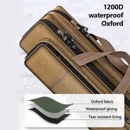 40-80CM Fishing Rod Bag Portable 1200D waterproof Fishing Gear Bag Short Section Single Layer Double Layer Fishing Rod Bag X633G