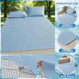 Breathable Cooling Mattress Mat Silky Fiber Fabric Bed Mat Summer Solid Color Cooling Pad Skin-friendly Sleeping Mat Washable