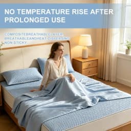 Breathable Cooling Mattress Mat Silky Fiber Fabric Bed Mat Summer Solid Color Cooling Pad Skin-friendly Sleeping Mat Washable