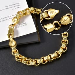 18k Gold Plated Italy 750 Bracelet Copper Braided Shaped Bracelet Hip-Hop Daily Men Women Jewelry Accessories For Friends Gifts