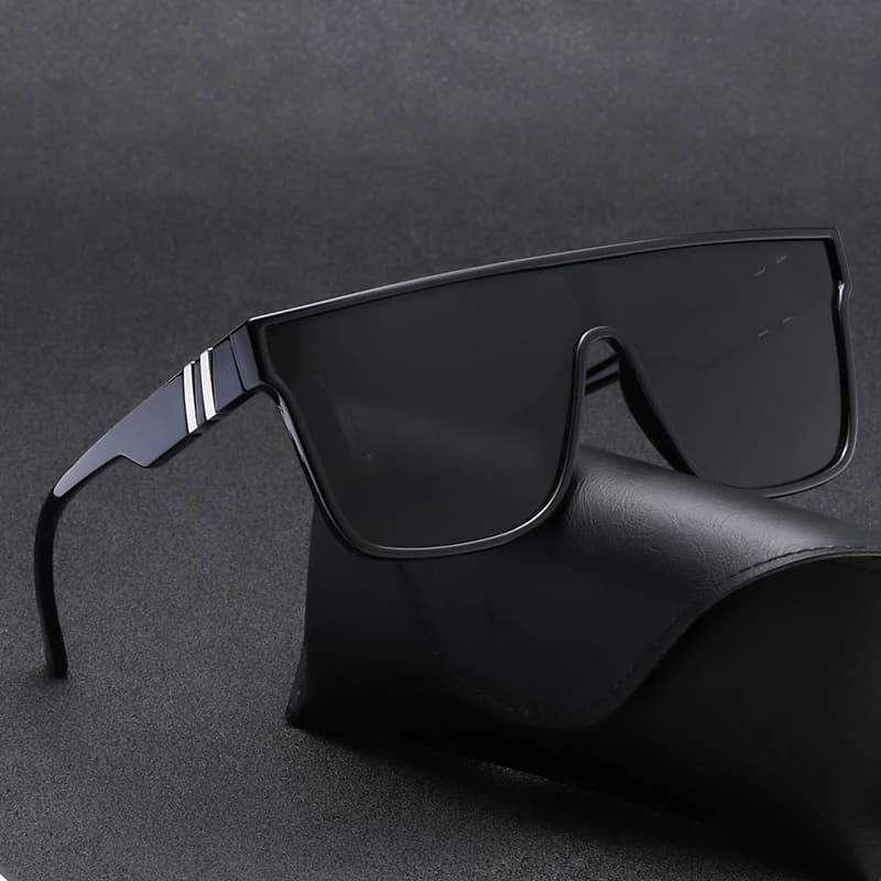 New Fashion Large Frame Sunglasses Luxury Brand Design One Piece True Film Eyewear Classic Outdoor Beach Sun Glasses Uv400