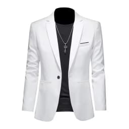Men's Trendy Leisure Boutique Suit Jacket Autumn Casual Business Slim Fit Non-ironing Single Button Suit Solid Formal Blouse