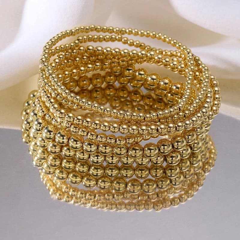 Fashion Simple Bead Bracelet Set For Women Vintage Minimalist Elegant Exquisite Round Bracelets Vacation Date Daily Wear Jewelry