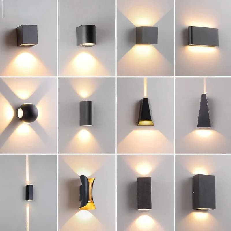 Round Square Modern Wall Lights Garden Porch Ip65 Waterproof Up Down Lighting Outdoor Led Bedroom Lamp Wall Decor
