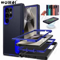 Case For Samsung Galaxy S26 Ultra S25 Edge S24 A17 A56 Heavy Anti-Scratch Rugged Protective Kickstand Full Body Shockproof Cover